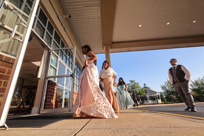 ASPIRA Charter High School students, and their guests, arrive for prom on Friday, April 26, 2024, at the Executive Banquet and Conference Center in Glasgow.