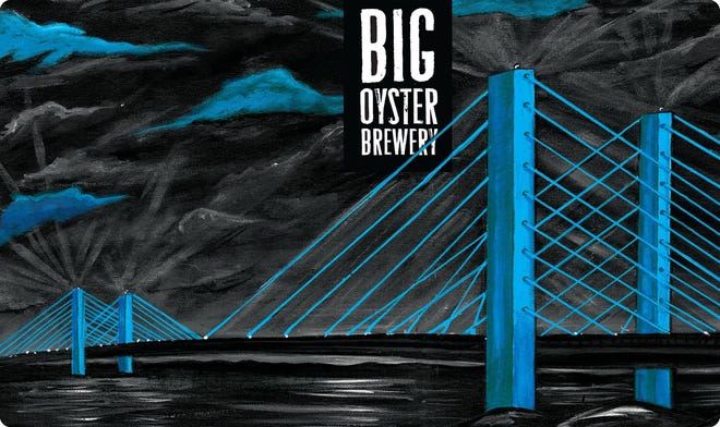 The Indian River Inlet Bridge found a place in pop culture with craft beer in 2019. The acrylic painting of the Indian River Inlet bridge for the Big Oyster Brewery's Noir et Bleu tripel. Artwork by Laura Erickson.